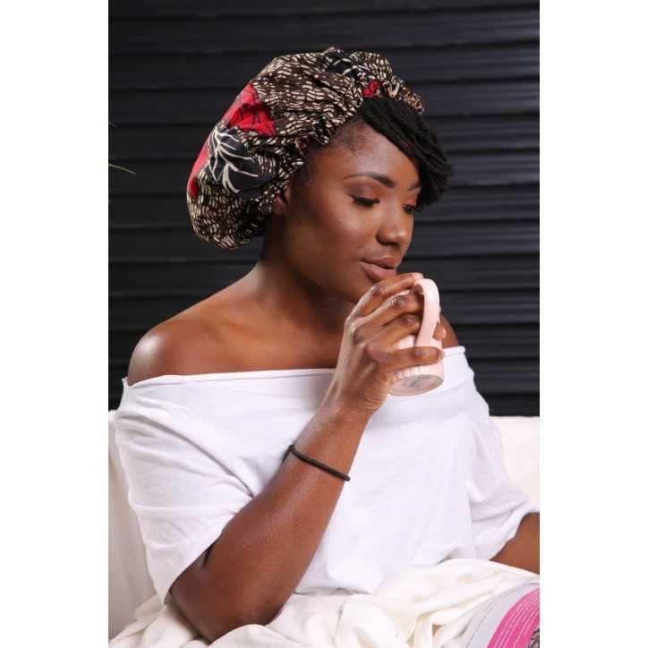 Bonnet wax & satin Brown dreadyy lockseuse Bonnet wax & satin Brown dreadyy lockseuse