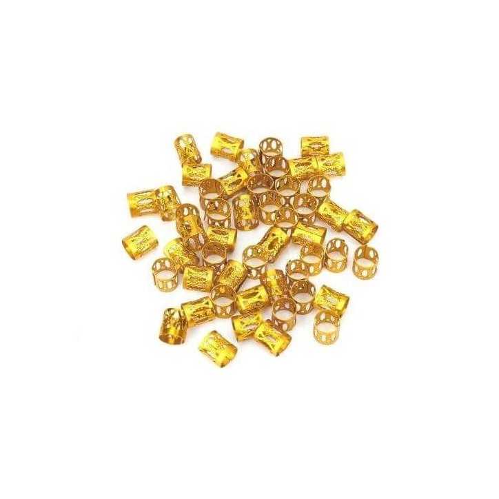 10 bagues perles dorée pour cheveux 10 bagues perles dorée pour cheveux
