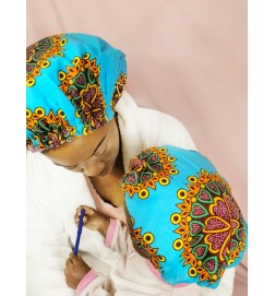 Bonnet de Sommeil en satin Bonnet de Nuit pour Femme - Bleu - Neuf