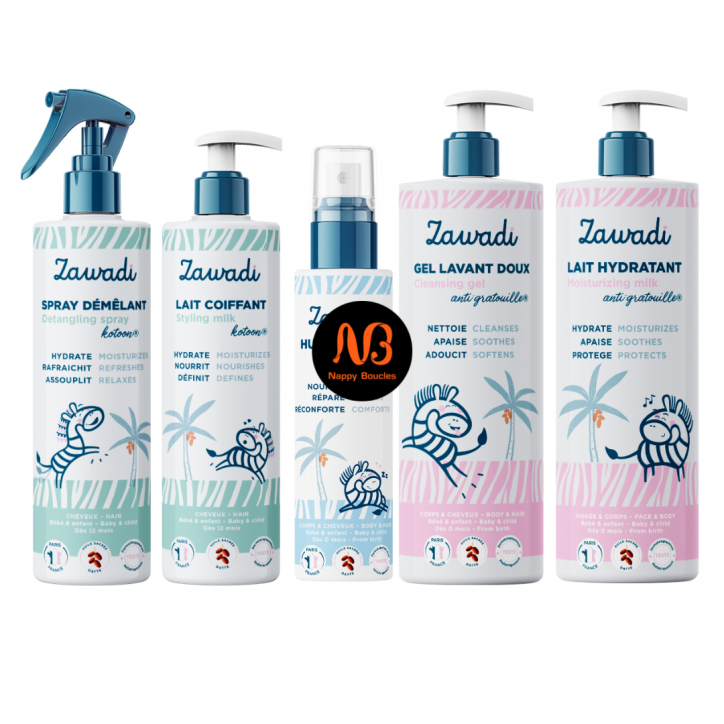 Pack soin complet cheveux et corps naturels enfant bébé Zawadi Pack soin complet cheveux et corps naturels enfant bébé Zawadi